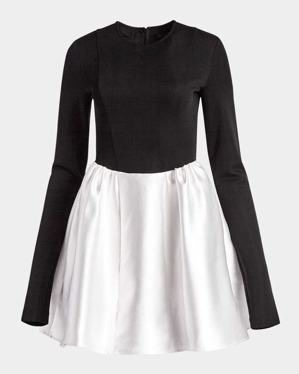 Clarissa Bicolor Fit-&-Flare Mini Dress